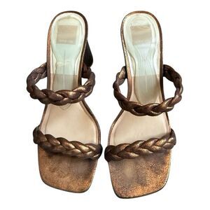 Dolce Vita Metallic Bronze Braided Block Heel Sandals. Size 9 1/2